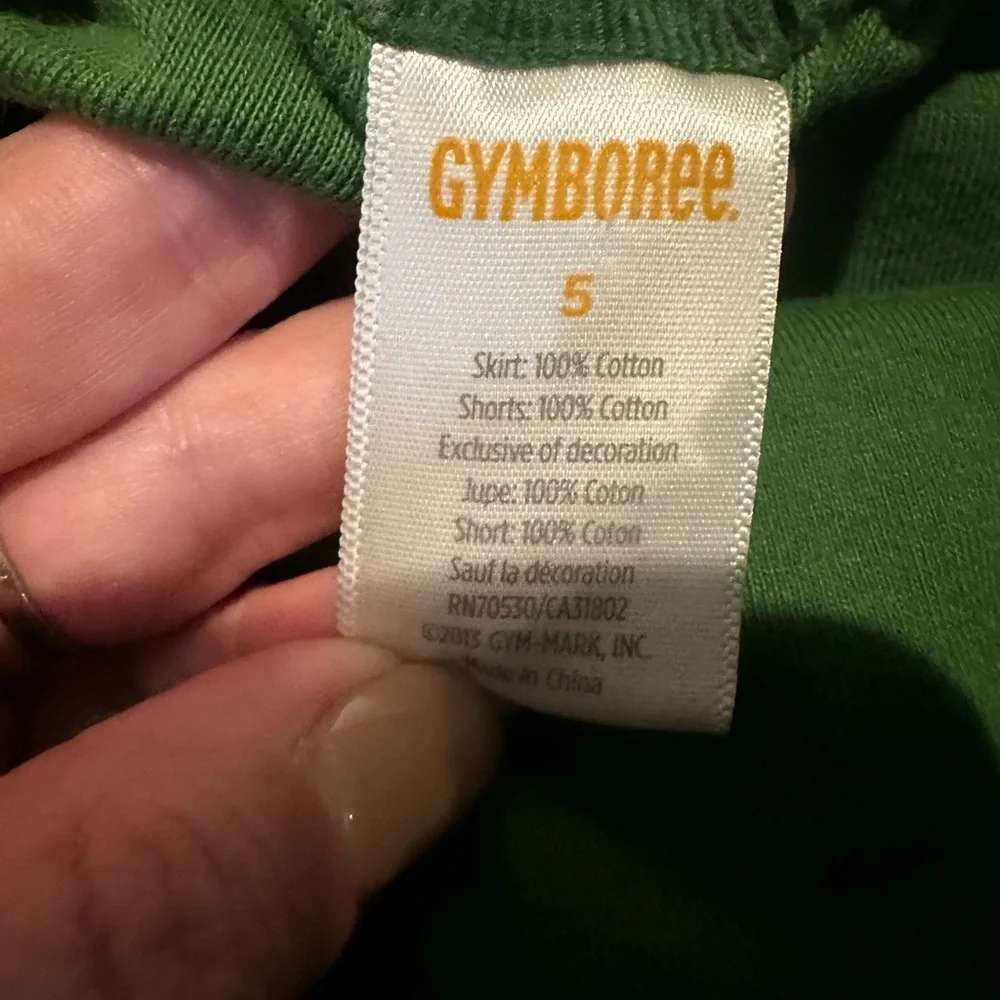Gymboree Girls Green Corduroy Skirt‎ Shorts Under Embroidered Flowers Birds 5